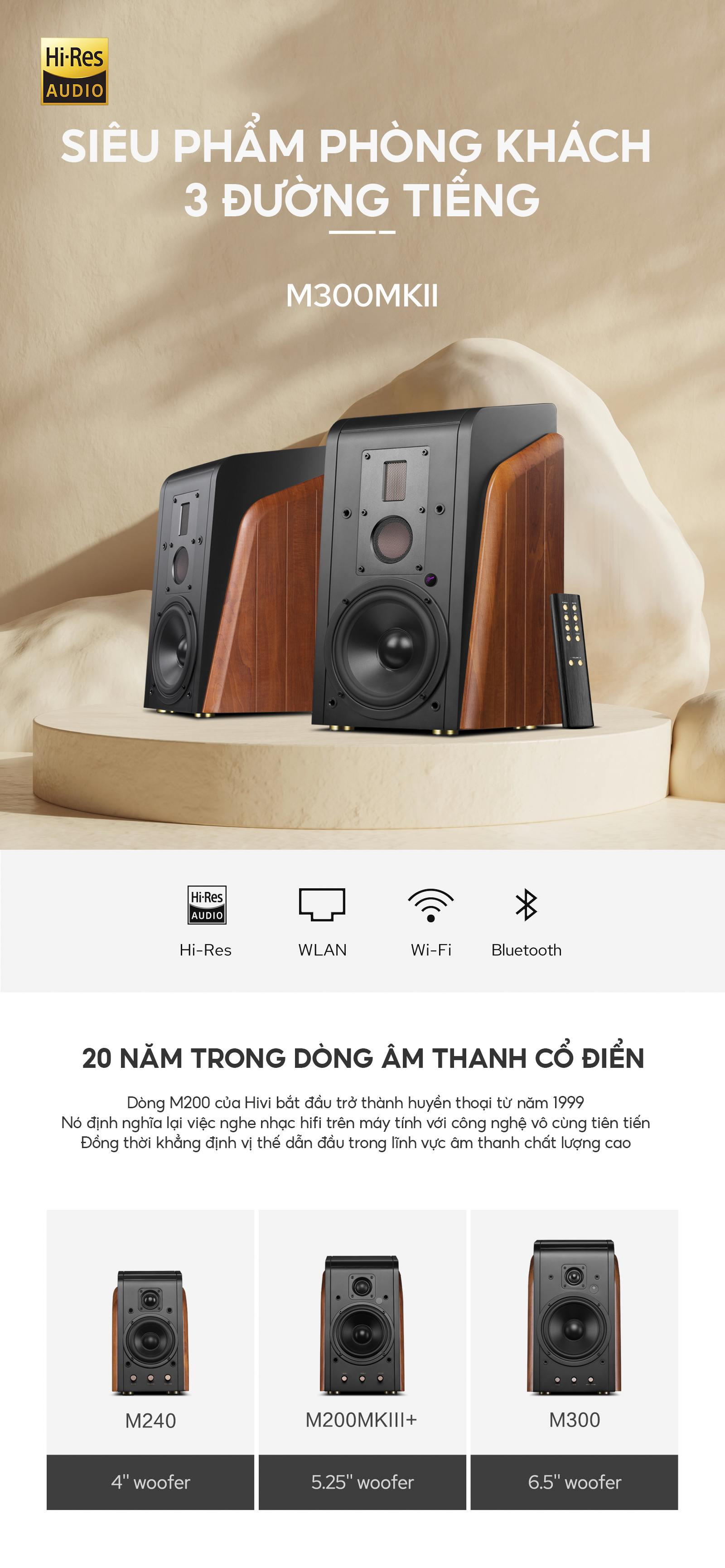 Loa HIVI SWAN M300MKII Loa kệ để phòng khách loa 3 duong tiegns hivi swan
