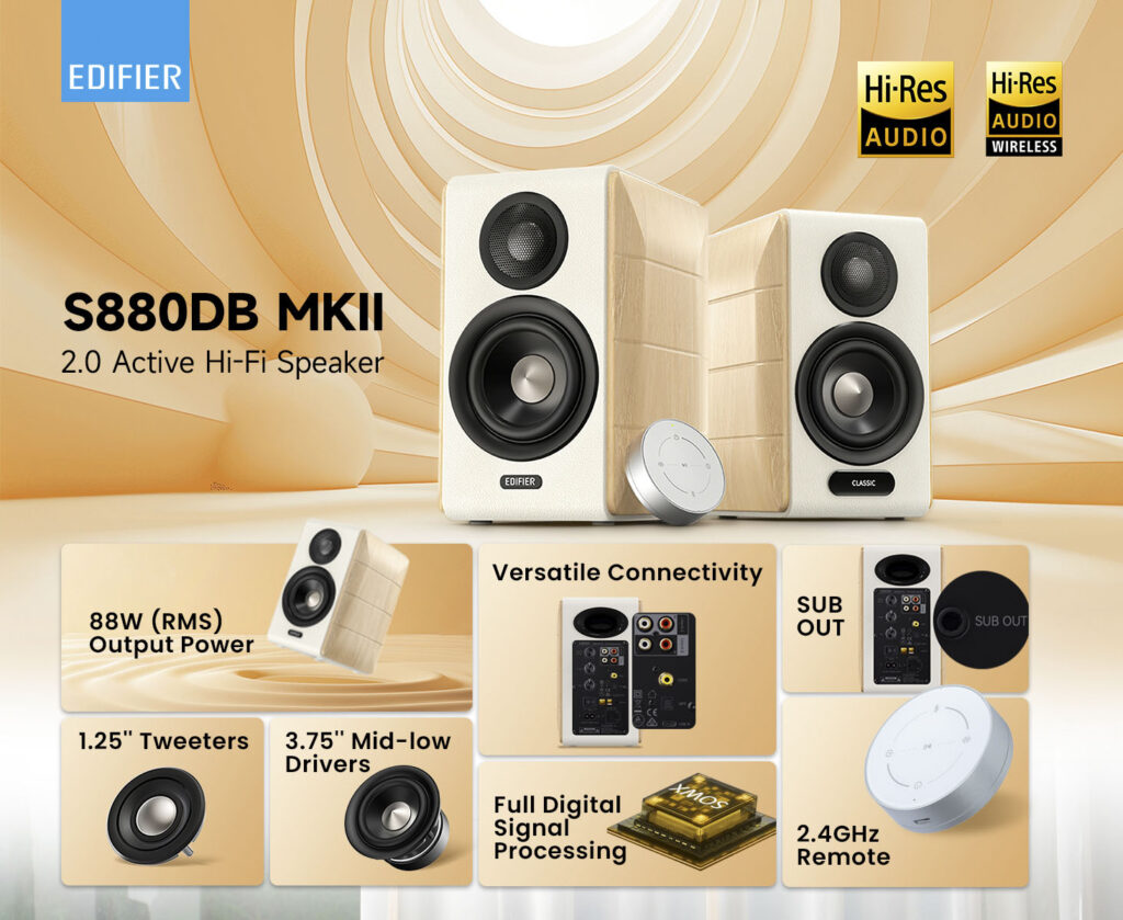 Loa Edifier S880DB MKII – Bộ Loa Bookshelf Hi-Res Đáng Giá Trong Phân Khúc