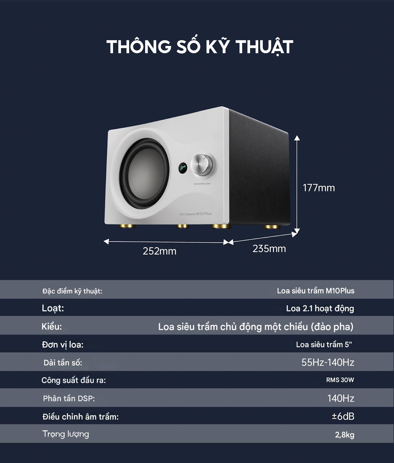 Hivi Swan M10 Plus | Loa bluetooth 2.1 Thông số kỹ thuật hivi swan m10 Plus