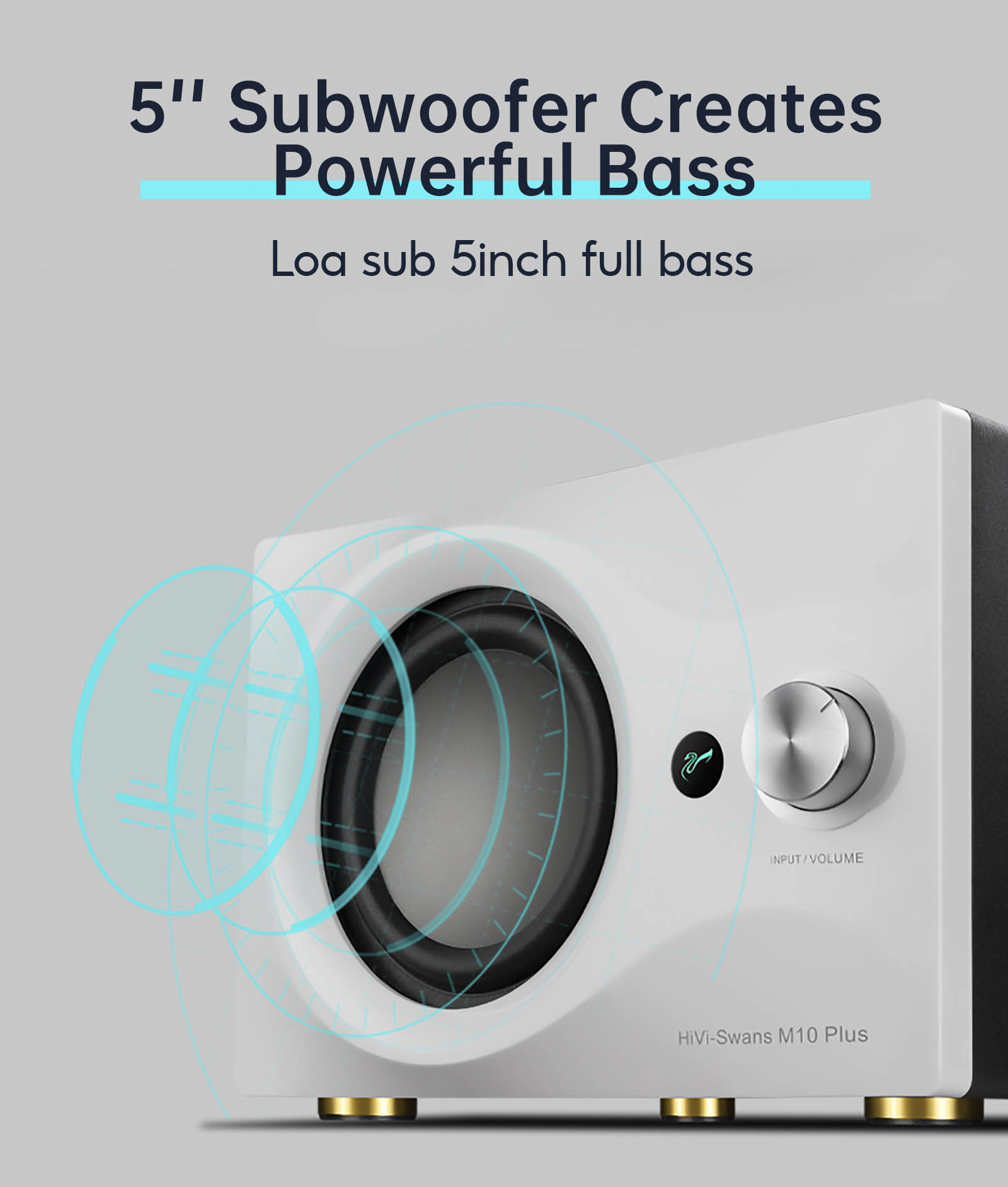 Hivi Swan M10 Plus | Loa bluetooth 2.1 Loa subwoffer của hivi swan m10plus có bass khá mạnh