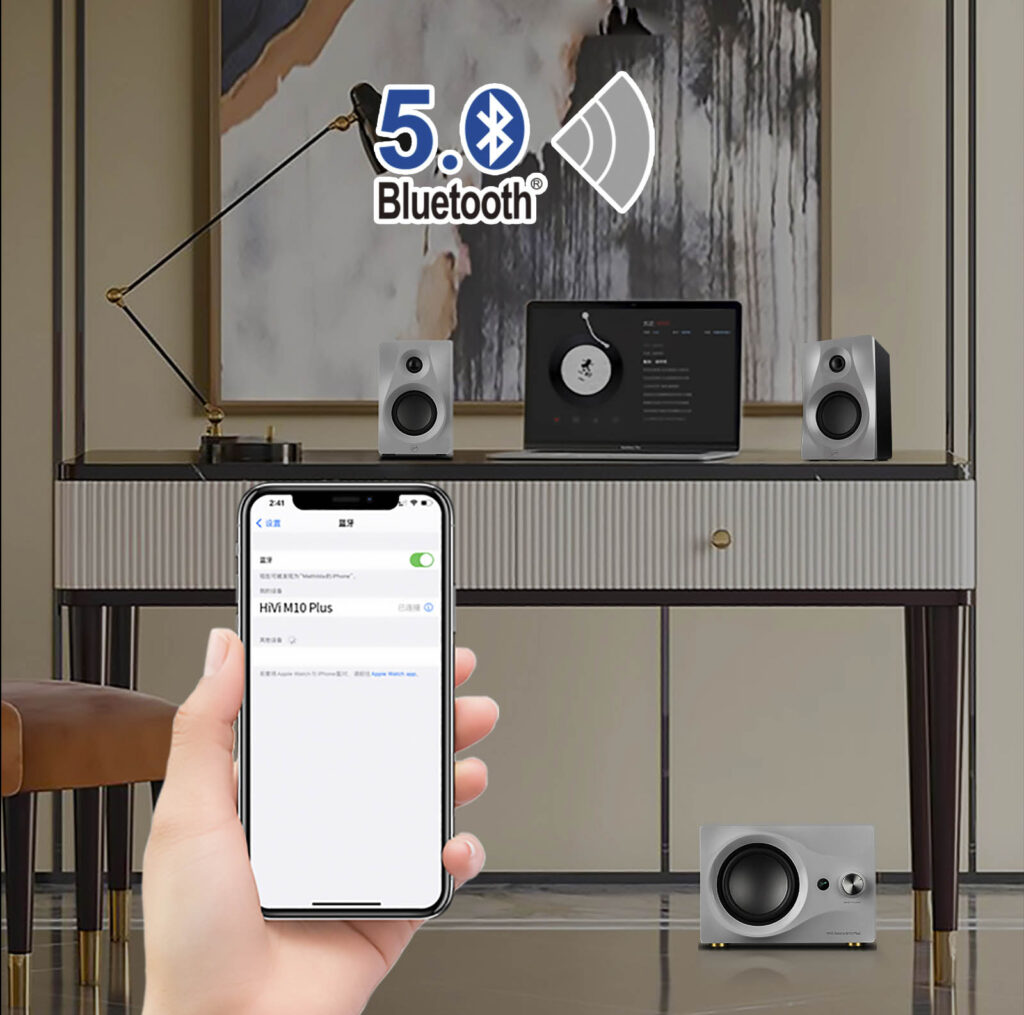 Hivi Swan M10 Plus | Loa bluetooth 2.1 Hivi swan M10 Plus hỗ trợ kết nối bluetooth 5.0