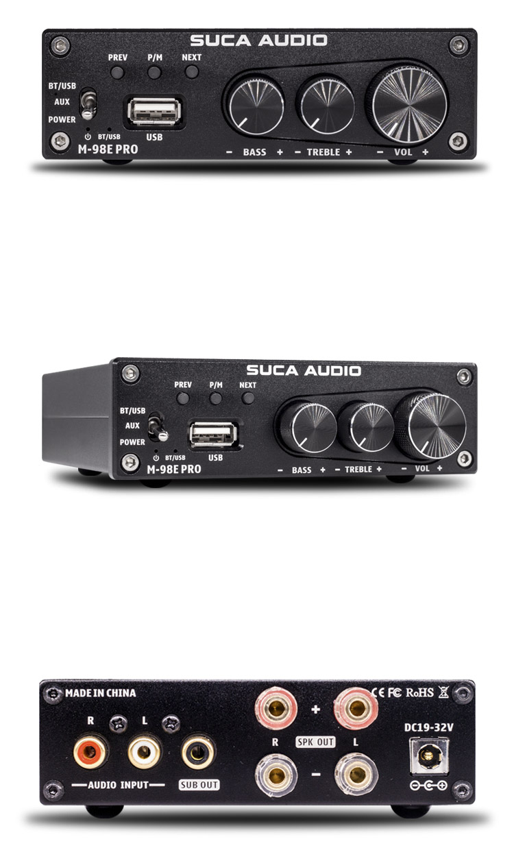 Amply Suca Audio M98E Pro – Amply Mini Công Suất 160W x 2, Bluetooth 5.0, Nghe Nhạc & Karaoke Cực Chất qdangd