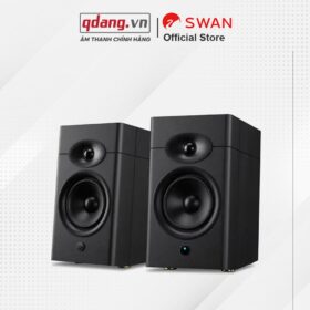 Loa HiVi Swan M200 Neo nhìn từ mặt trước, vỏ gỗ tự nhiên