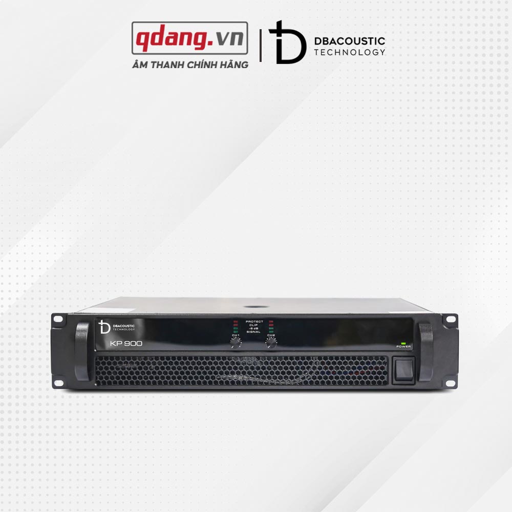 Đẩy Công Suất DBacoustic KP900 – Mạch Class H, 900W, Bridge 2400W Đẩy công suất DBacoustic KP900 – mặt trước thiết kế flagship chuyên nghiệp