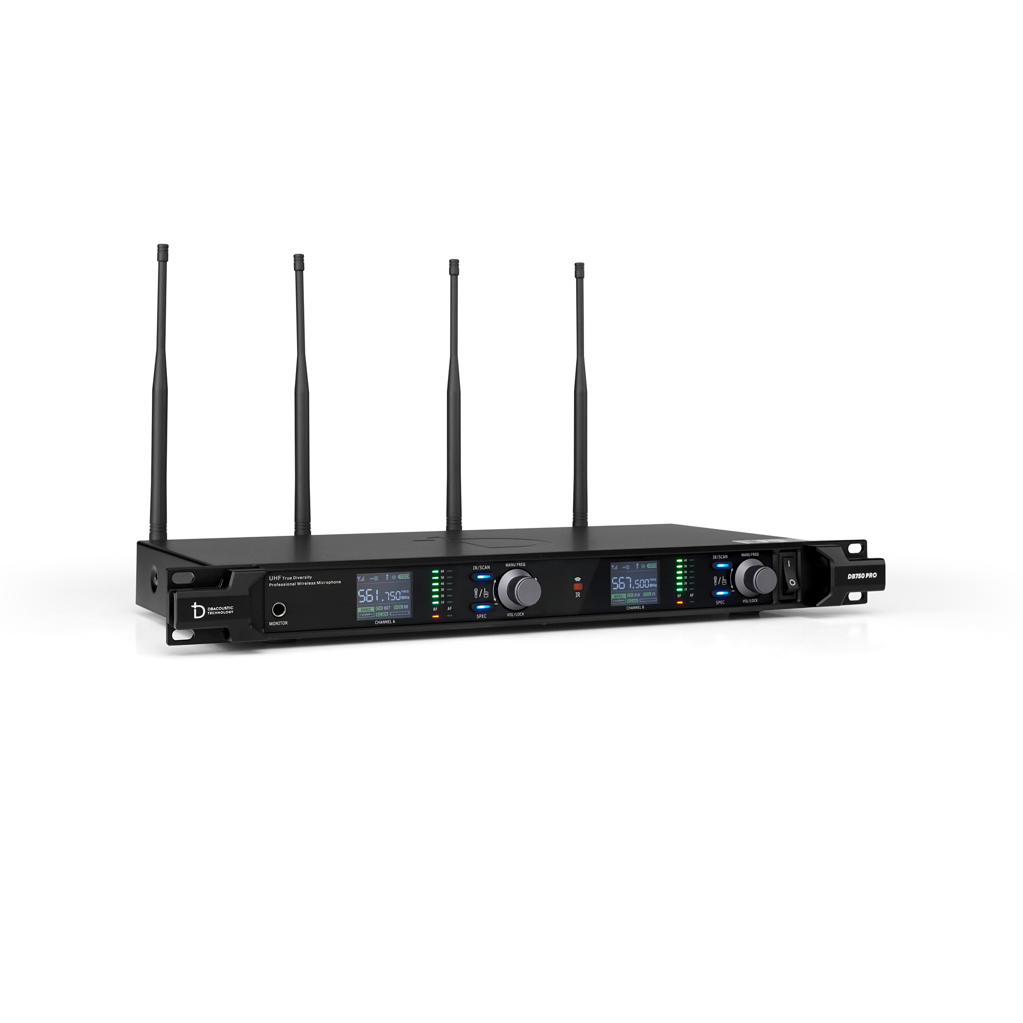 Micro không dây DBacoustic DB750 PRO chính hãng, thu xa 200m Bộ micro không dây DBacoustic DB750 PRO gồm đầu thu và 2 tay micro