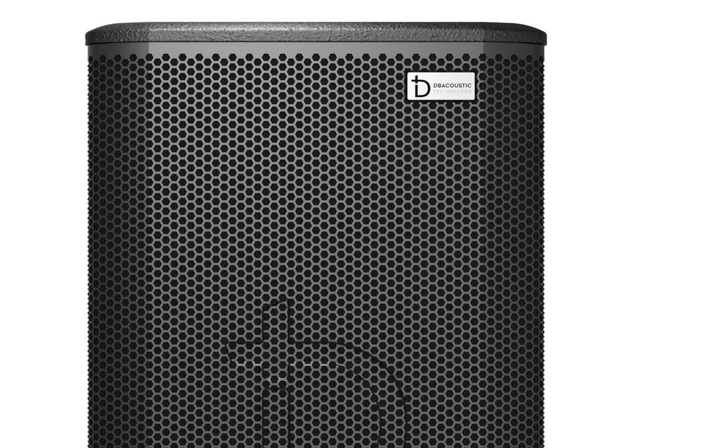 Loa karaoke Dbacoustic LX-S30 G2 | Công suất mạnh, bass 25cm, chuẩn karaoke chuyên nghiệp Cận cảnh lưới loa thép và logo Dbacoustic trên LX-S30 G2